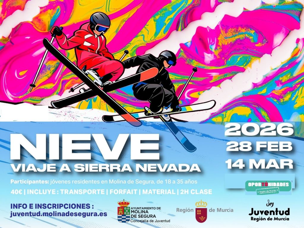 Juventud Molina Viajes a la nieve en Sierra Nevada 2026 Plazo inscripción CARTEL
